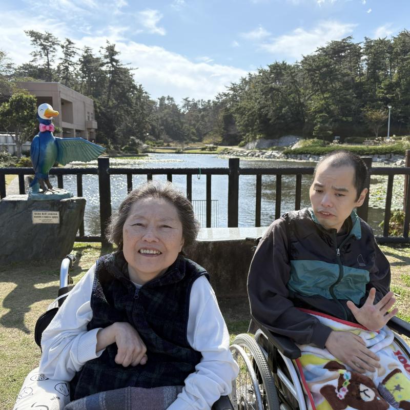 海鵜の展示物と一緒に写真撮影しました!