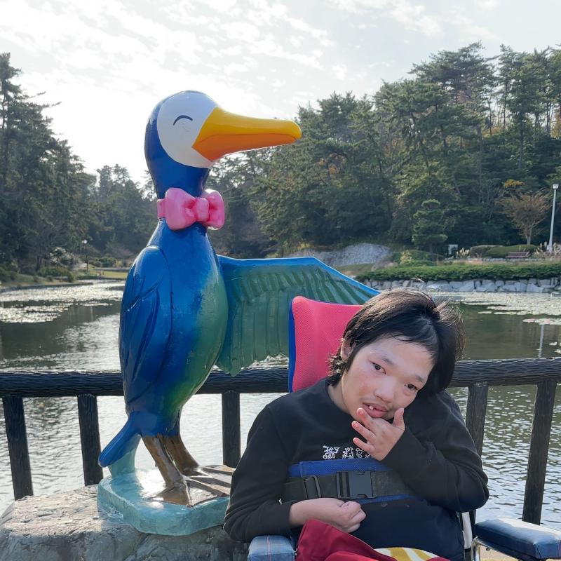 海鵜とツーショット!