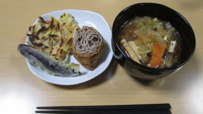 サテユニット飯　けんちん蕎麦＆天ぷら編