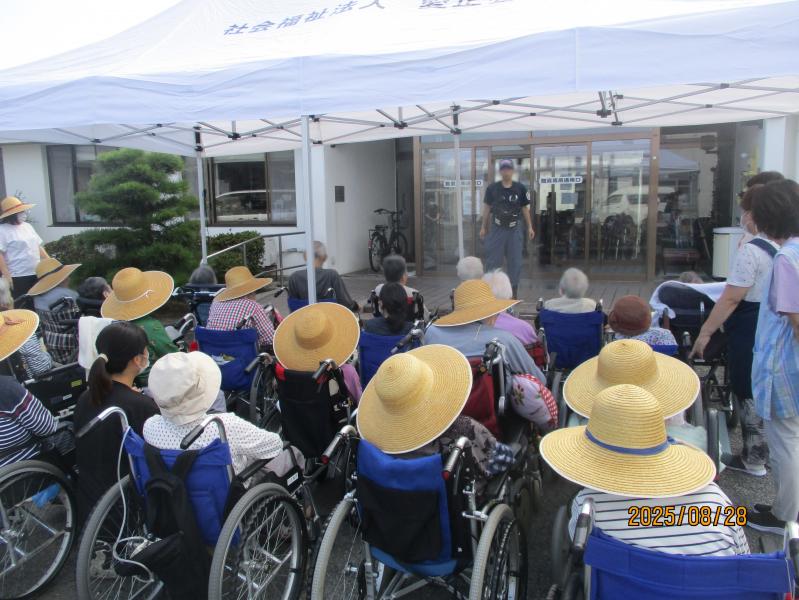 松籟荘避難訓練　２０２５．８